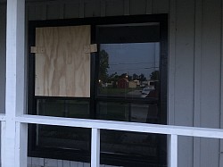 Boarded up a window 😉